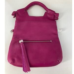 FOLEY CORINA SMALL MAGENTA PEBBLED LEATHER CROSSBODY BAG